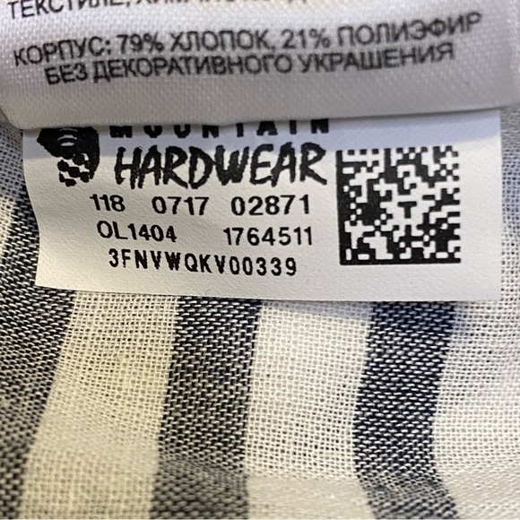 Mountain Hardware Striped Button Down Drawstring Waist Top, Gray/white, Size M - Picture 8 of 13